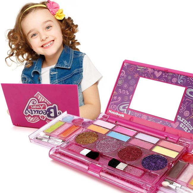 Kids Makeup Kit for Girl Washable Makeup Kit, Fold Out Makeup