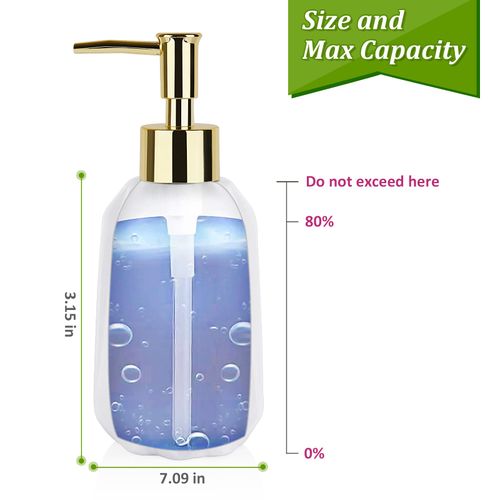 Natheeph Dish Soap Dispenser, Hand Soap Dispenser Ceramic Bottle, Refillable Liquid Great for Kitchen Dish Soap, Hand Soap, Essential Oil & Lotion (New White)