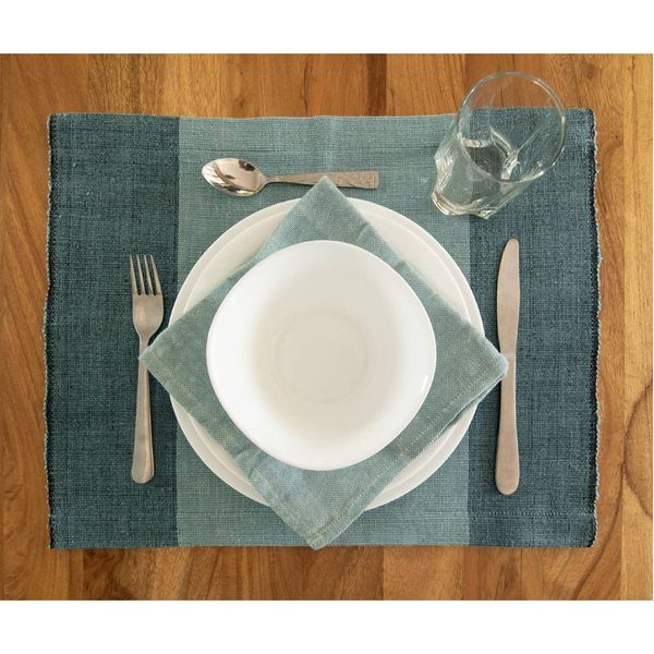 Handloom Color Block Placemat Set - Bone