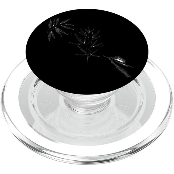 One Line Art Drawing Bamboo Leaf PopSockets PopGrip for MagSafe