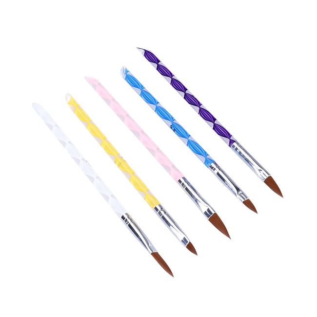 TINKSKY IDW1 5 x Nail Art Gel Acrylic Set Carving Pen Brush Liquid Powder DIY No. 12.10.8.6.4, See Image