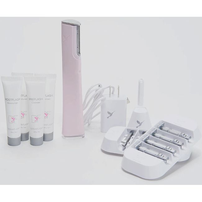 DERMAFLASH LUXE Anti-Aging Facial Exfoliation Device LightPink 2Cleanser2Moistur