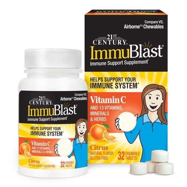 21st Century Immublast Chewable Tablets, Citrus 32 Count