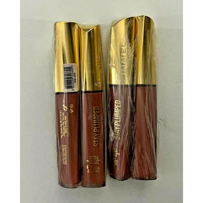 LOT OF 4 RIMMEL STAY PLUMPED LIP GLOSS 210 1999-  0.21oz EACH