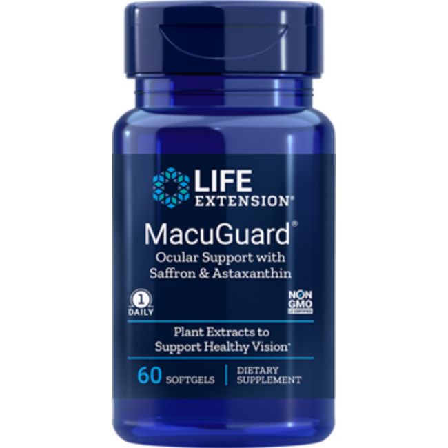 TWO PACK SUPER SALE Life Extension MacuGuard Ocular Support Astaxanthin 60 gel