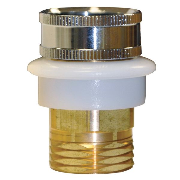 Danco 10518 Quick Connect Adapter, Male X 3/4 in Female Garden Hose, Metal, Polished, 15/16" x 27 Thread / 55/64" x 27 Thread, Brass