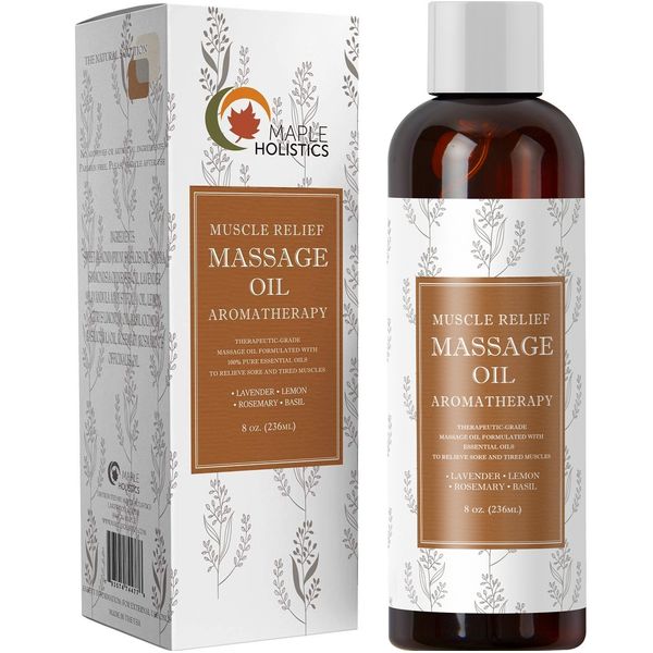 Aromatic Massage Oil for Massage Therapy - Sore Muscle Oil Massage Body Oil for Dry Skin - Moisturizing Body Oil for Men and Women with Natural Aromatherapy Oils for Relaxing Joint and Muscle Massage