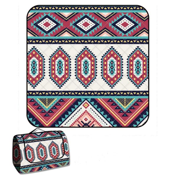 Lady Miranda Red Picnic Blankets 60" x 80" Bohemian Style Thick Outdoor Picnic Blanket Beach Blanket Top Camping Accessories Waterproof Foldable Blankets Picnic Mat (Red)
