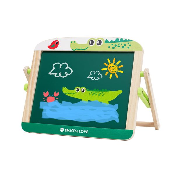 Easel for Kids Wooden Whiteboard & Chalkboard Easel Portable Kids Easel Dry Art Easel Double Sided Art Easel for Children 3 +Years Old