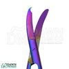 3 Pcs Northbent Suture Stitch Scissor curved 4.5" Rainbow Titanium Coating