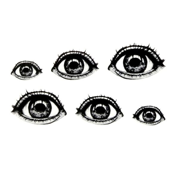 Oottati Small Cute Temporary Tattoo Horror Halloween Eye (2 Sheets)