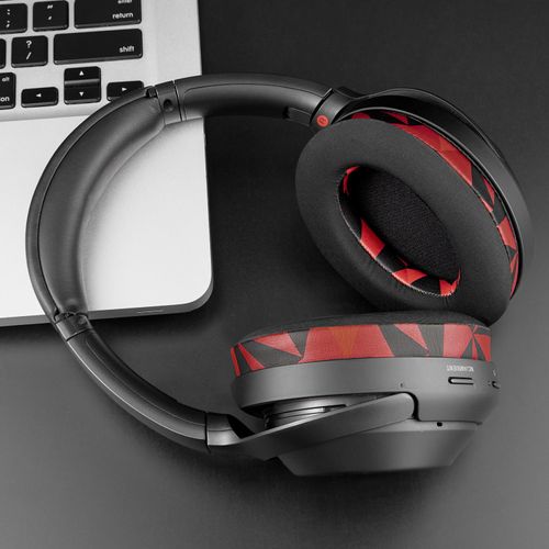 SOULWIT Cooling-Gel Earpads Replacement for Sony WH-1000XM4 (WH1000XM4) Headphones, Ear Pads Cushions with High-Density Noise Isolation Foam, Added Thickness, Without Affecting Sensor - Red Storm