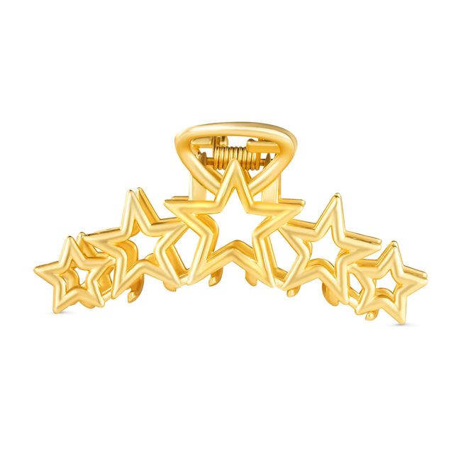 ANDANTE Premium Collection - Elegante Haarklammer in Farbe Gold mit Sternen-Motiv -3 cm x 8 cm