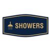 Fancy Showers Sign (Navy Blue/Gold) - Medium