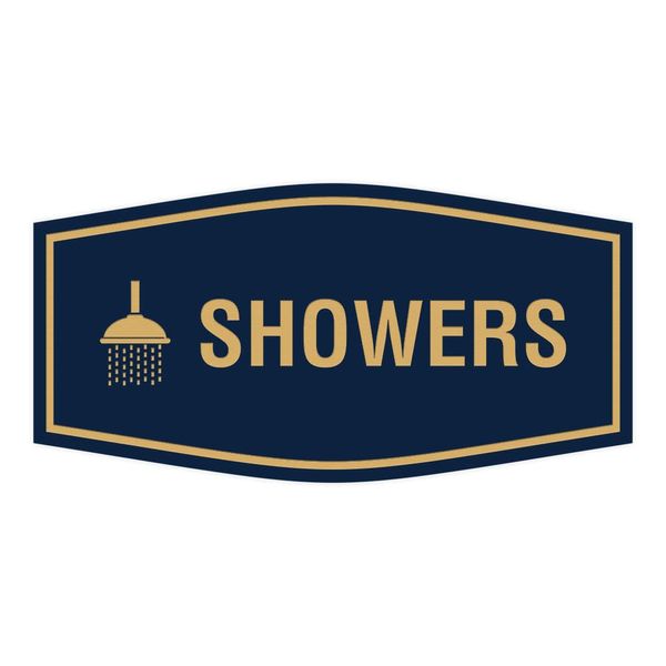 Fancy Showers Sign (Navy Blue/Gold) - Medium