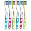 Reusable Toothbrushes, Individually Wrapped Medium Soft Standard Classic Brushes with Nylon Bristles for Dental Health, Oral Hygiene Tooth Care - 6 Pack by Blasting Health