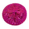 Cadoline Hot Pink Womens Elastic Sequin Polyester Flapper Cap Hat 23cm Diameter