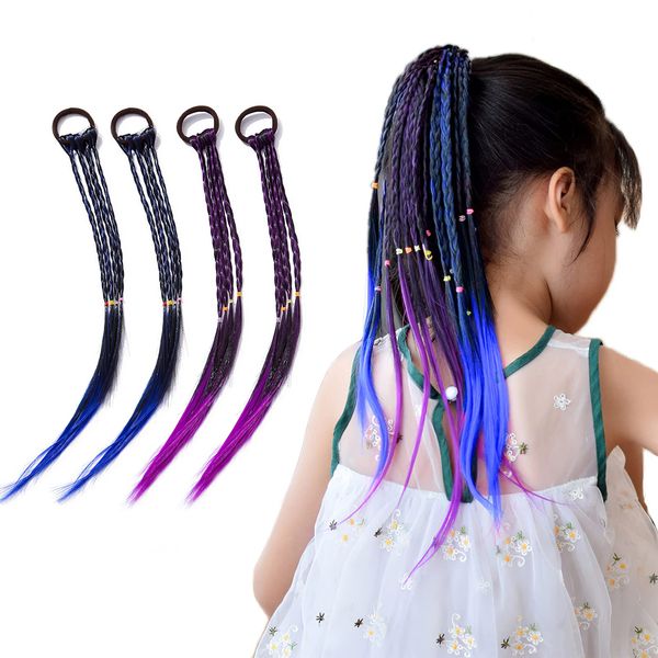 Coollooda Hair Extensions Braid Braid Halloween Costume Kids Dance Event Gradient Color Extension Kit Extension Hair Extension