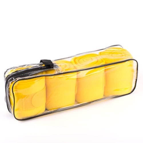 Y.J TAILS Horse Polo Wraps Soft Fleece Polo Wraps Equestrian Leg Bandage Wrap Set of 4 Packs (Yellow)