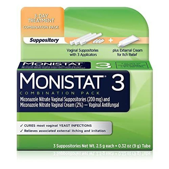 3 Day Yeast Infection Treatment for Women, 3 Miconazole Suppository Inserts &...