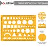 Liquidraw Circle Template Stencil Ellipse Oval Triangle Square Hexagon Geometry Shapes Templates for Drawing Rulers Technical Drafting Stencils Engineering Architecture (Multipurpose)