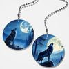 Gotham Decor Set of 2 Coordinating Midnight Wolf Moon Fan/Light Pull Set/Wolf Fan Pull