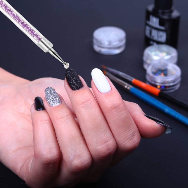 5pcs 2 Way Dotting Pen Marbleizing Tool Nail Art Design Dot Paint Tools  Sets US