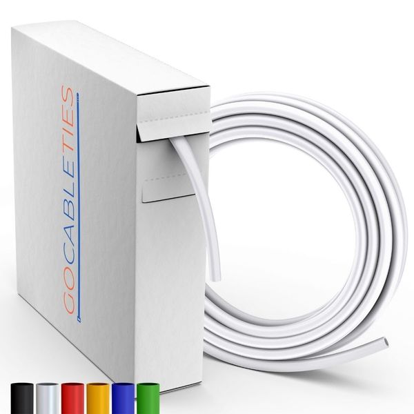 Premium White Heat Shrink Tubing Mini Reel, 9.5mm x 7m, 2:1 Ratio, Cable Sleeving by Gocableties