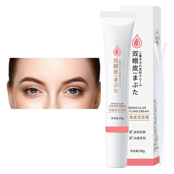 Double Eyelid Styling Cream,Eyelid Lifting Cream,Invisible Double Eyelids Modeling Cream,Waterproof & Comfortable Use,Double Eyelid Glue with Y Stick, Double-fold Eyelids Cream for Makeup,Easy to Use