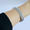 Treasure Bay Womens Solid 925 Sterling Silver Bangle Bracelet Raised Chain Pattern