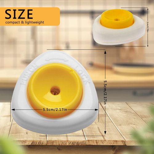 Egg Opener Tool Egg Hole Puncher, Semi-Automatic Egg Shells Pinhole Beater, Egg Piercer Pricker Dividers Beater with Lock, for Raw/Soft Hard Boiled Egg (Yellow)
