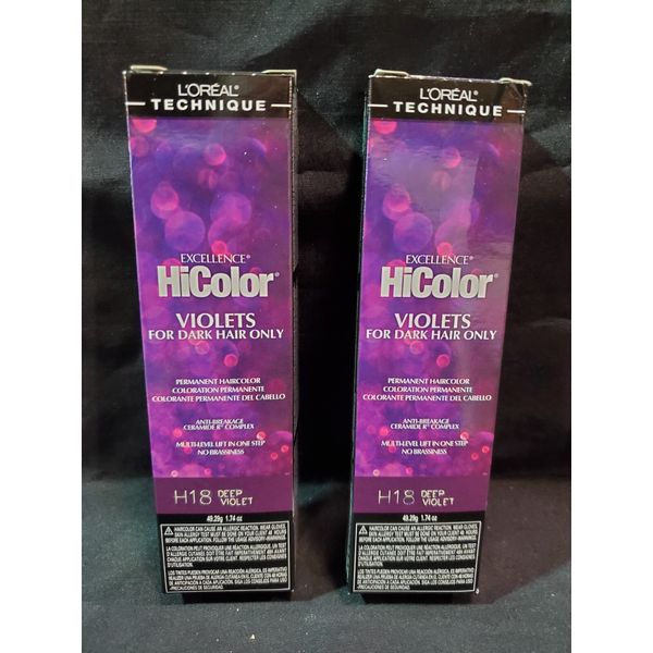 L'Oreal Excellence Permanent Creme Hicolor H18 Deep Violet 1.74oz (2 Pack)