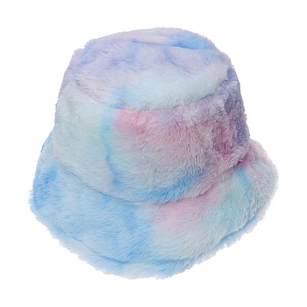 JK Home Women's Hat, Mrs. Hat, Hat, Faux Fur Bucket Hat, Fluffy, Russian Hat, Cold Protection, Autumn & Winter, Small Face, Warm, Outdoor, light blue b