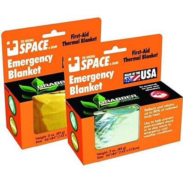 Grabber - The Original Space Brand Emergency Survival Blanket 2 Pieces