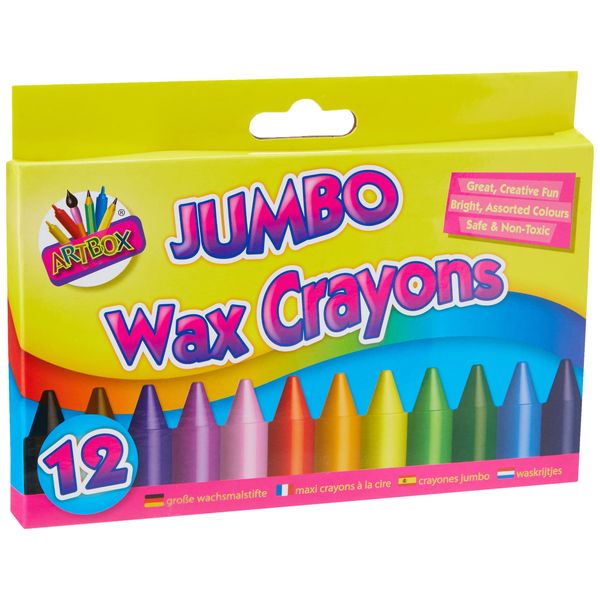 Artbox 12 jumbo size wax crayons set of 12 assorted colours