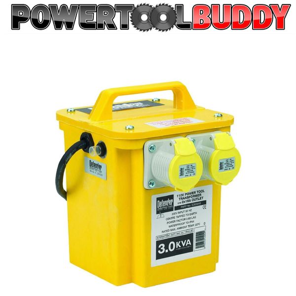 Defender 3KVA Transformer 2 x 16A 110volt Outlets - E203010