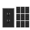 Black Outlet Socket, Decora Duplex Receptacle 15 Amp, 125 Volt With plate 10Pack