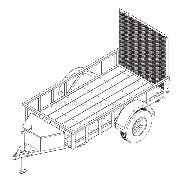 4′ x 8′ Utility Trailer Plans – 3,500 lb Capacity | Trailer Blueprints Model U49-96-35J