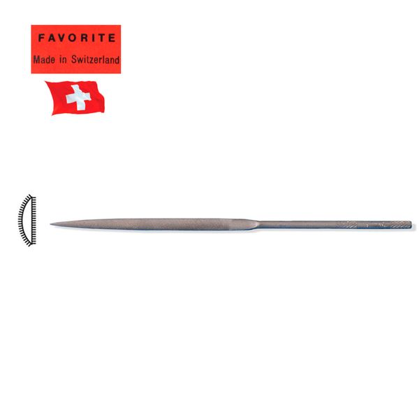 Favorite Swiss Half-Round Needle Files, 6 1/4" (160mm) Length, (Cut 4)