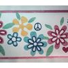 Pink Flowers Peace Sign Wallpaper Border TR105860