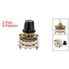 uxcell Rotary Switch Selector Band Channel with Knob 2P8T 2 Pole 8 Position 2 Deck