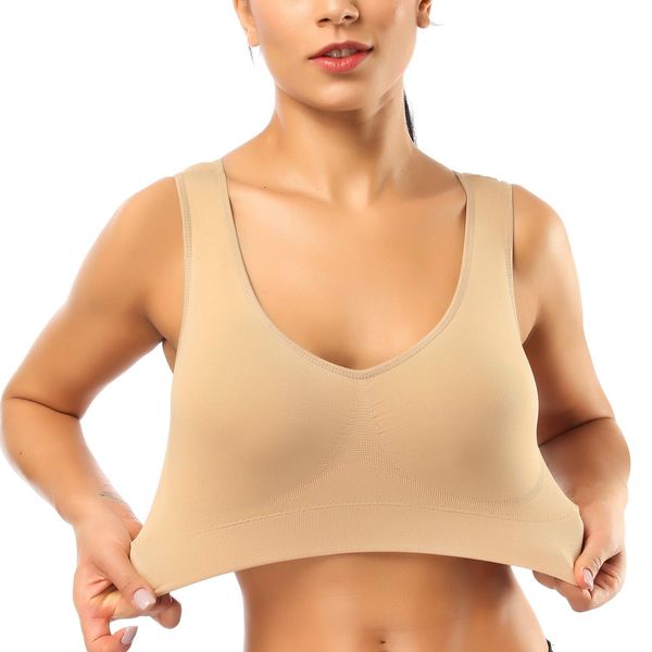 BESTENA Sports Bras for Women, Seamless Comfortable Yoga Bra with Removable Pads, XX-Large