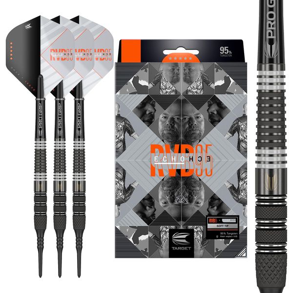 Target Darts RVB x Echo 20G 95% Tungsten Soft Tip Darts Set