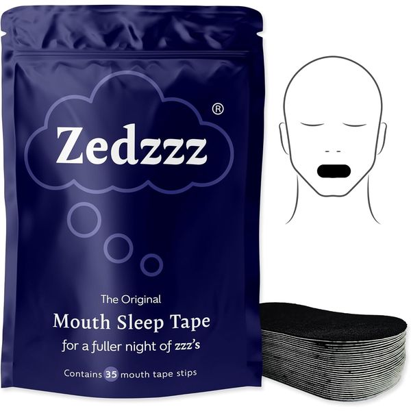 Zedzzz Mouth Tape for Sleeping (35 Strips) | Anti Snoring Aid for Men & Women | 5+ Weeks of Sleep Tape Strips | Sleep Aid | Anti Snoring Devices Mouth Tape | Snore Stopper | Reusable Mouth Tape