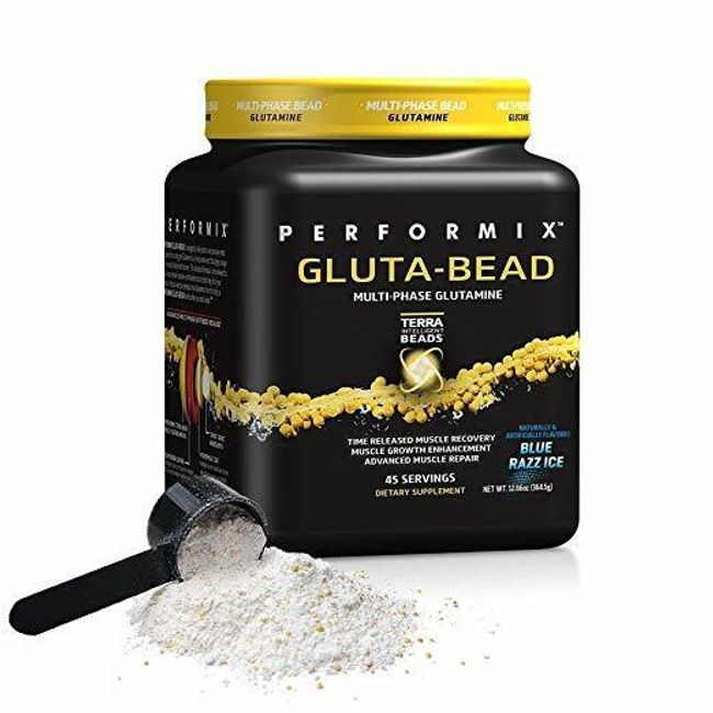 Performix | GLUTA-BEAD Time Release Glutamine, 45 servs | Blue Raz (120 bottles)