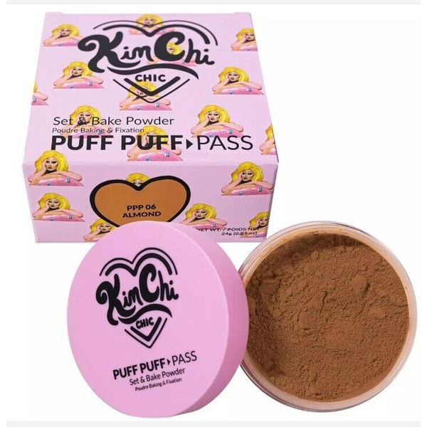 KIM CHI CHIC ALMOND Powder Puff Puff Pass Set & Bake Powder Vegan Formula