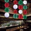Kungfu Mall 18PCS Christmas Decoration Honeycomb Balls Pompoms Flower Balls Tissue Paper Pom Poms for Christmas Party Supplies Xmas Hanging Accessory