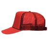 OTTO Polyester Foam Front 5 Panel High Crown Mesh Back Trucker Hat - Red