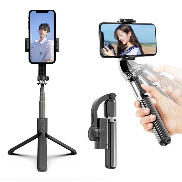 Smartphone Gimbal Selfie Stick, Tripod, Selka Stick, Wireless, Foldable, Single Hand Held, Single Axis Stabilizer, 5 Stage Telescopic Selfie Stick, Automatic Rotation Stabilizer, Smartphone Tripod,