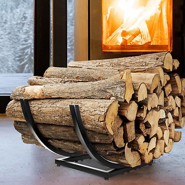 Curved Firewood Rack Heavy Duty Wood Rack Log Holder Indoor/Outdoor Wood Storage